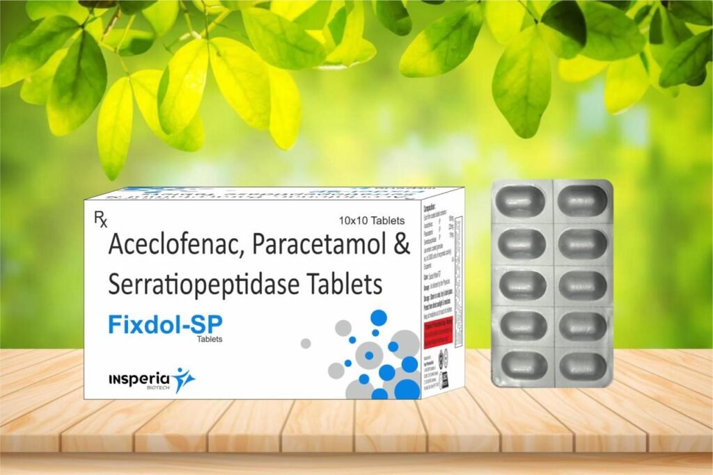 Aceclofenac, Paracetamol & Serratiopeptidase Tablets